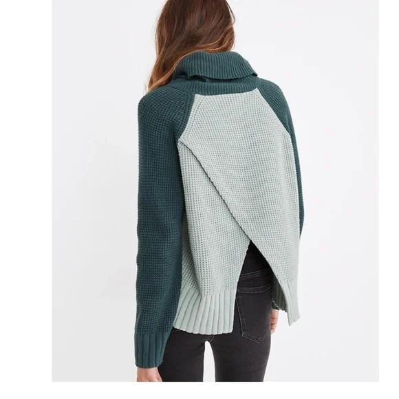 NWT Madewell Colorblock Eastbrook Turtleneck, Wool - Picture 10 of 11
